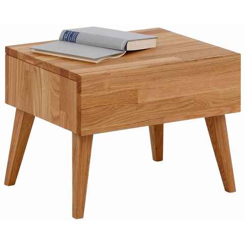 Home affaire Nachttisch Natali, mit einer Schublade, aus massiver Eiche, Breite 45 cm