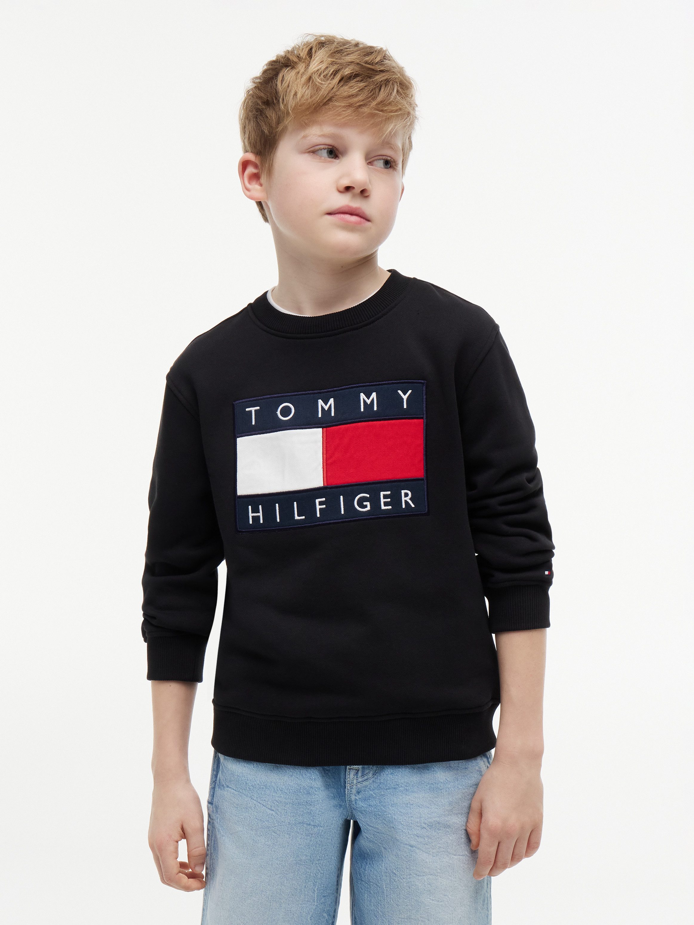 Tommy Hilfiger Sweatshirt Regular Fit, Kinder bis 16 Jahre, Logo-Applikation