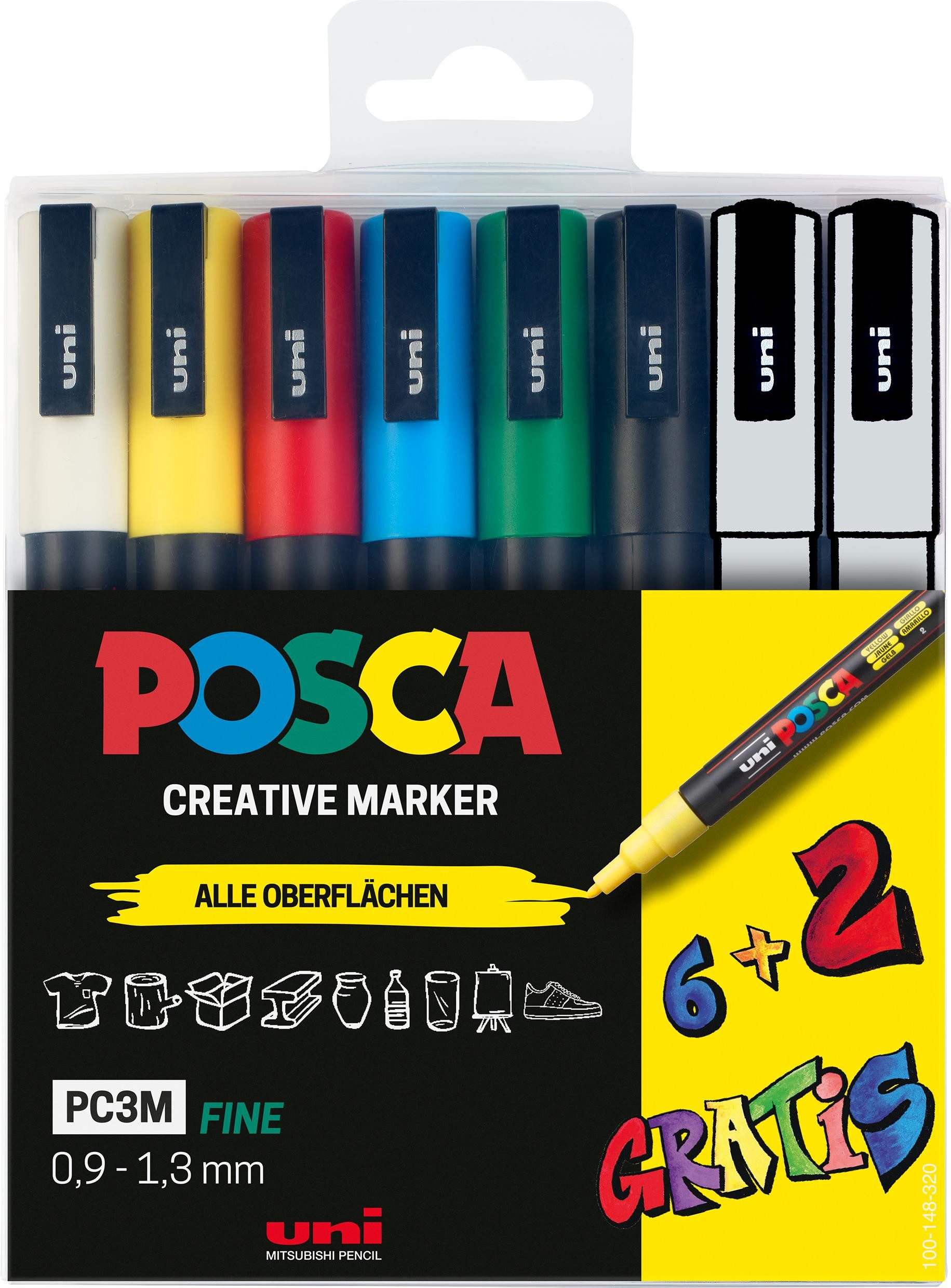 POSCA Marker Faber Castell Marker UNI POSCA PC-3M 0,9-1,3 6+2
