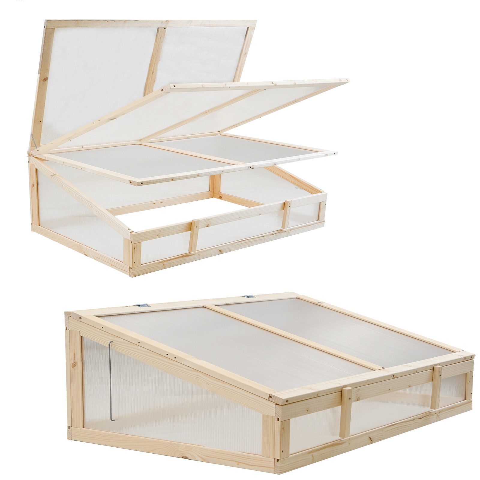 TRUTZHOLM Frühbeetaufsatz Frühbeetaufsatz aus Holz 120x80cm Gewächshaus für Hochbeet natur, BxTxH: 120 x 80 x 42 cm, nicht zutreffend beige | Rabatt: 28%