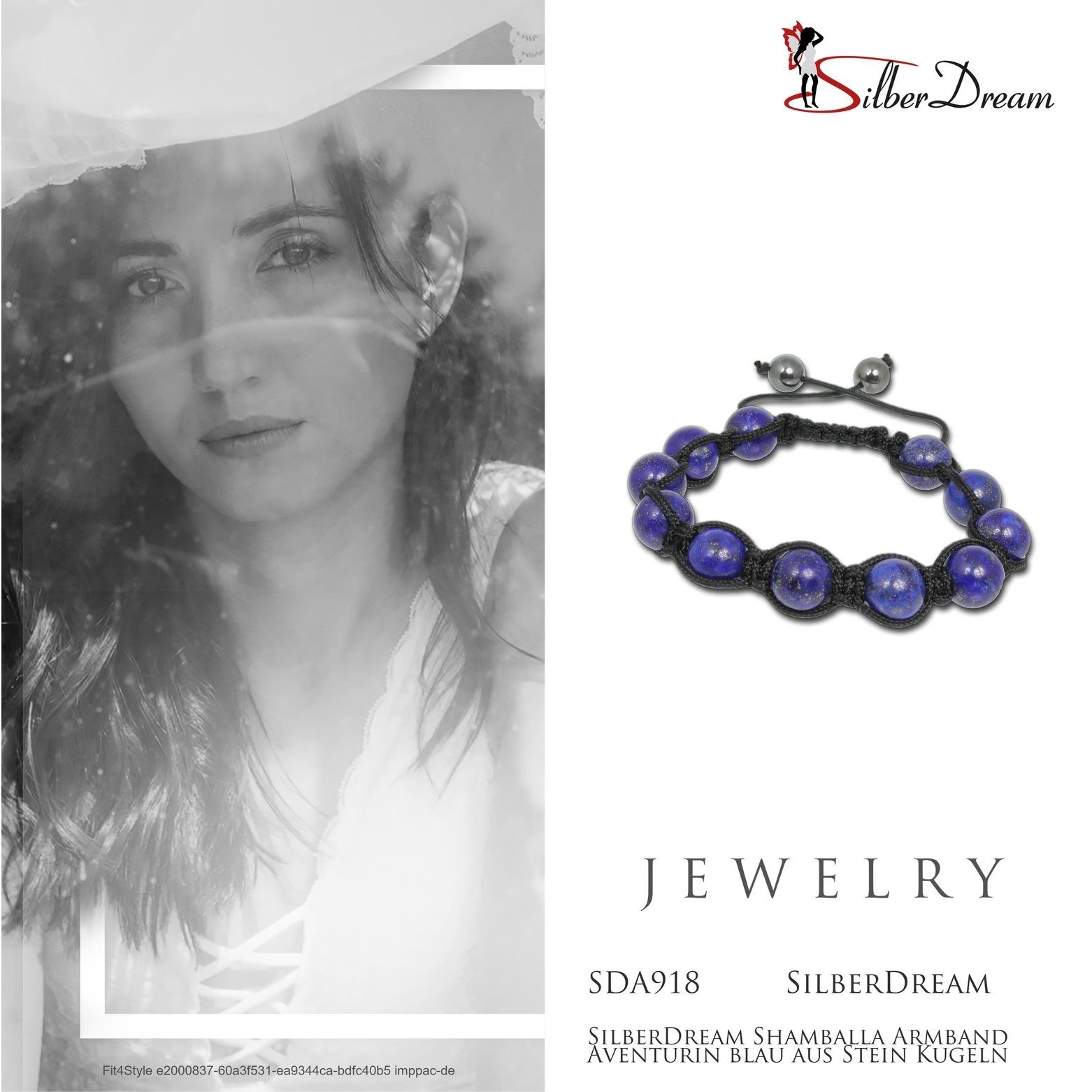 schwarz Farbe: (Shamballa Damen 18cm, Kugeln) Armband blau Armband Shamballa SilberDream 23cm, ca. SilberDream Armband ca. (Armband),