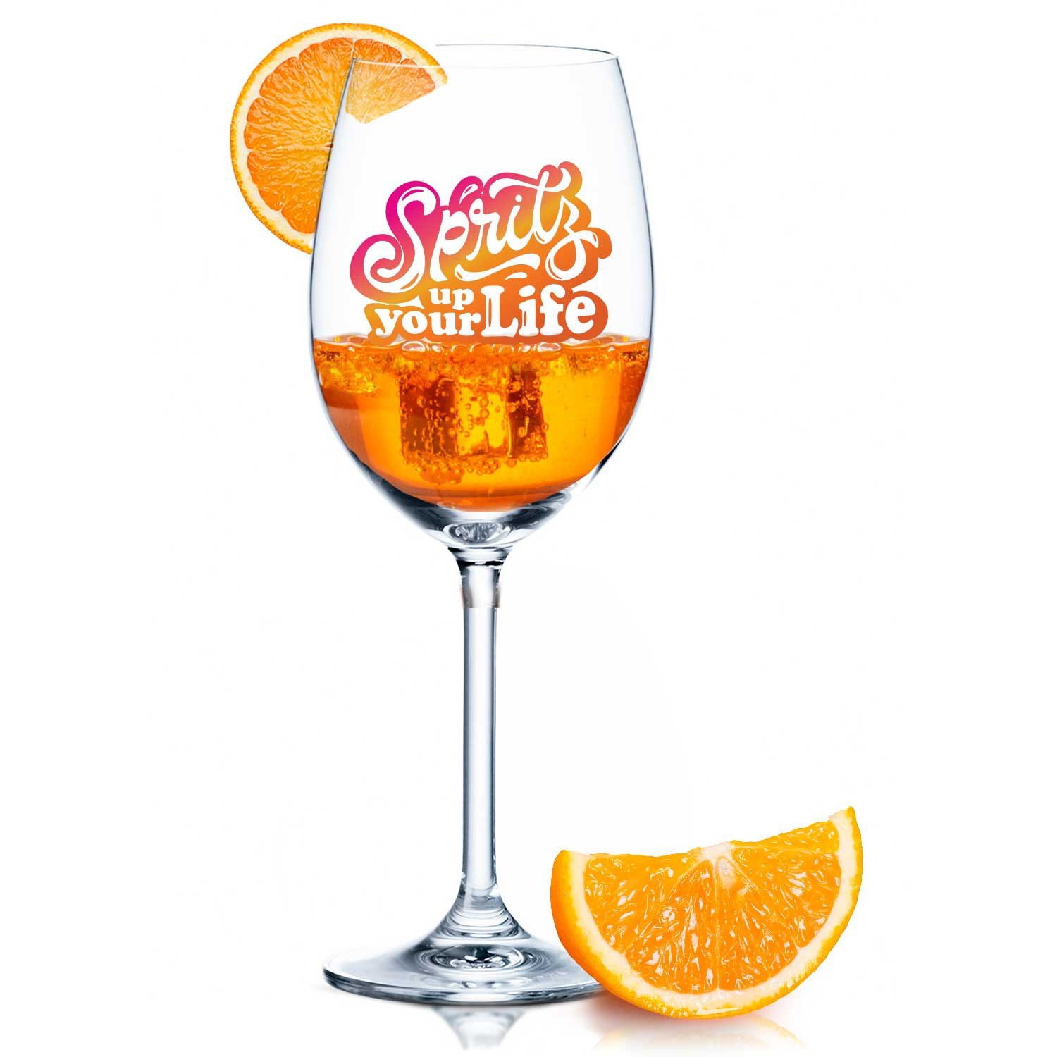 GRAVURZEILE Rotweinglas UV Druck - Spritz up your Life - Aperol Spritz Glas - Aperol Geschenk, Qualitätsglas aus dem Hause Leonardo, Ausführung: 460ml - Daily