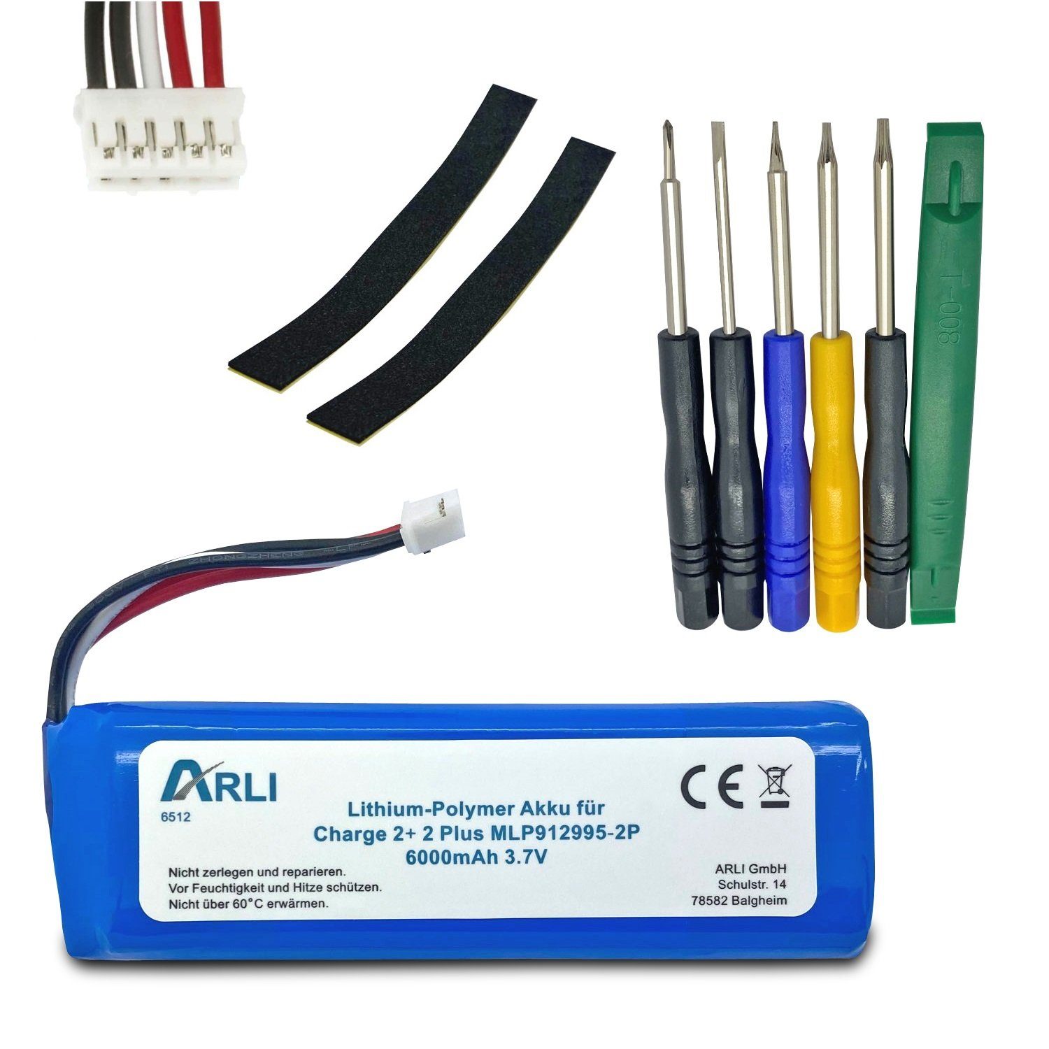 ARLI Akku passend JBL Li-Polymer 2+ 2 MLP912995-2P Batterie Charge Akku Plus