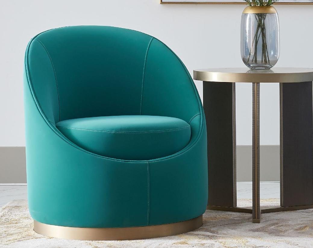 JVmoebel Sessel, Sessel Fernseh Couch 1 Sitzer Sofa Textil Stoff Couchen Polster Design Grün