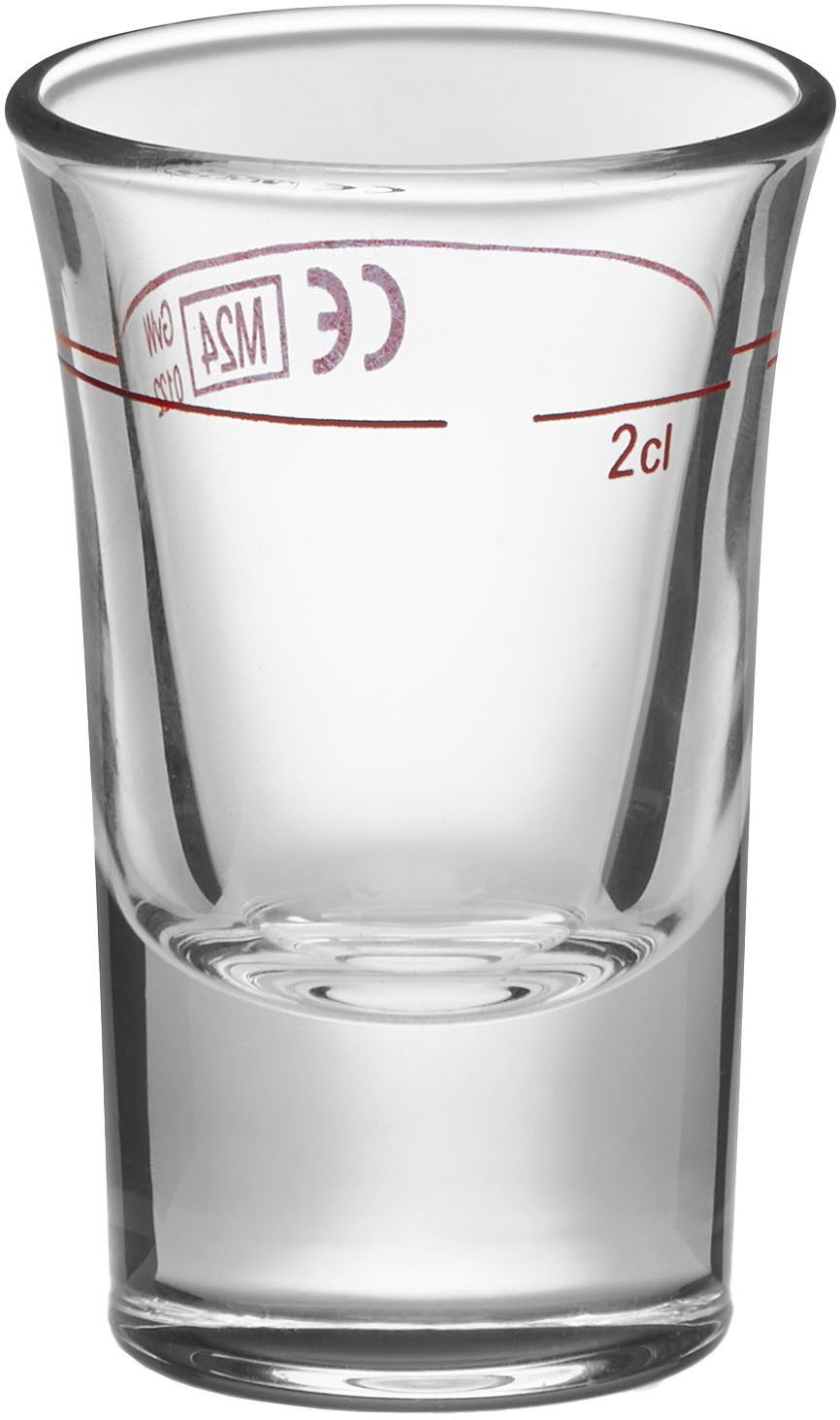 van Well Schnapsglas Stamper Dublino 2cl Rotring geeicht, 12 Stück, 12-tlg., Glas, geeicht, Rotring