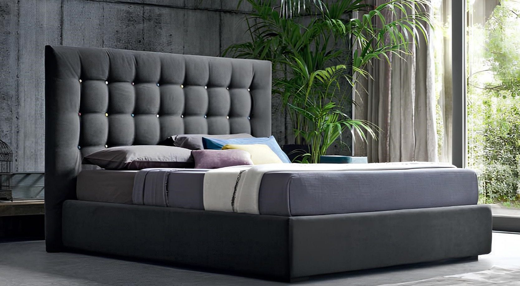 Polsterbett Polsterbett Chesterfield in elegantem Design mit luxuriösem Bezug