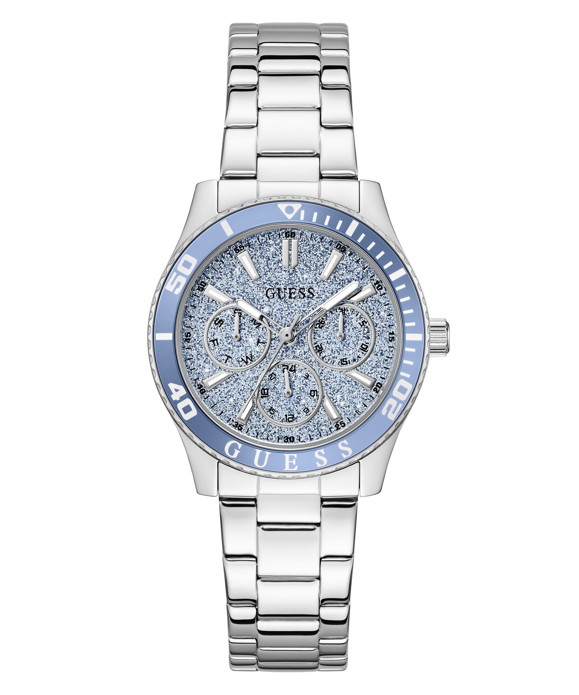 Guess Multifunktionsuhr MARIANA GW1035L1, Quarzuhr, Armbanduhr, Damenuhr, Edelstahlarmband, analog, Wochentag