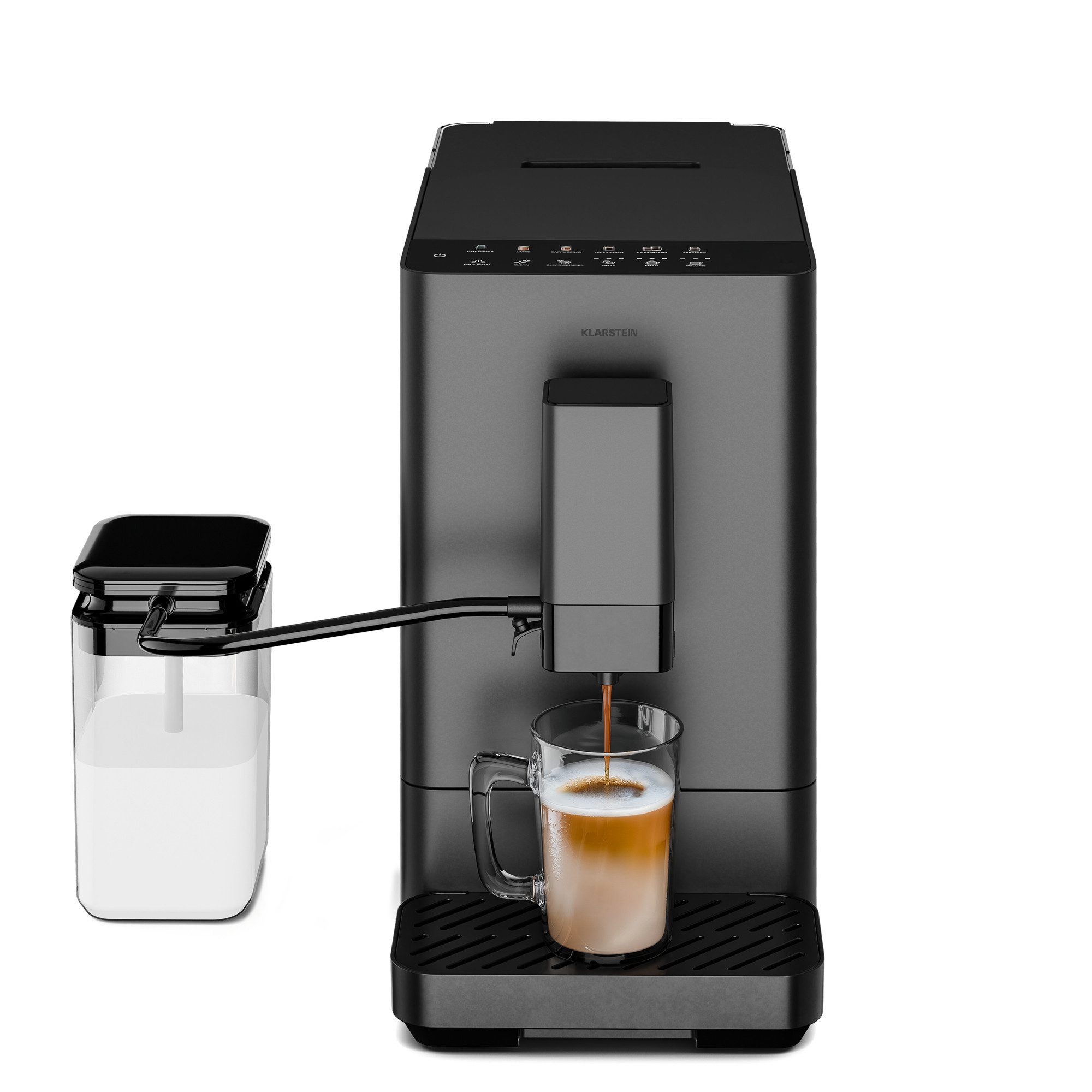 Klarstein Filterkaffeemaschine 10047347, 1.5l Kaffeekanne, edelstahl mahlwerk, Elektrisch Kaffeevollautomat 20 Bar Espressomaschine Kaffemaschine