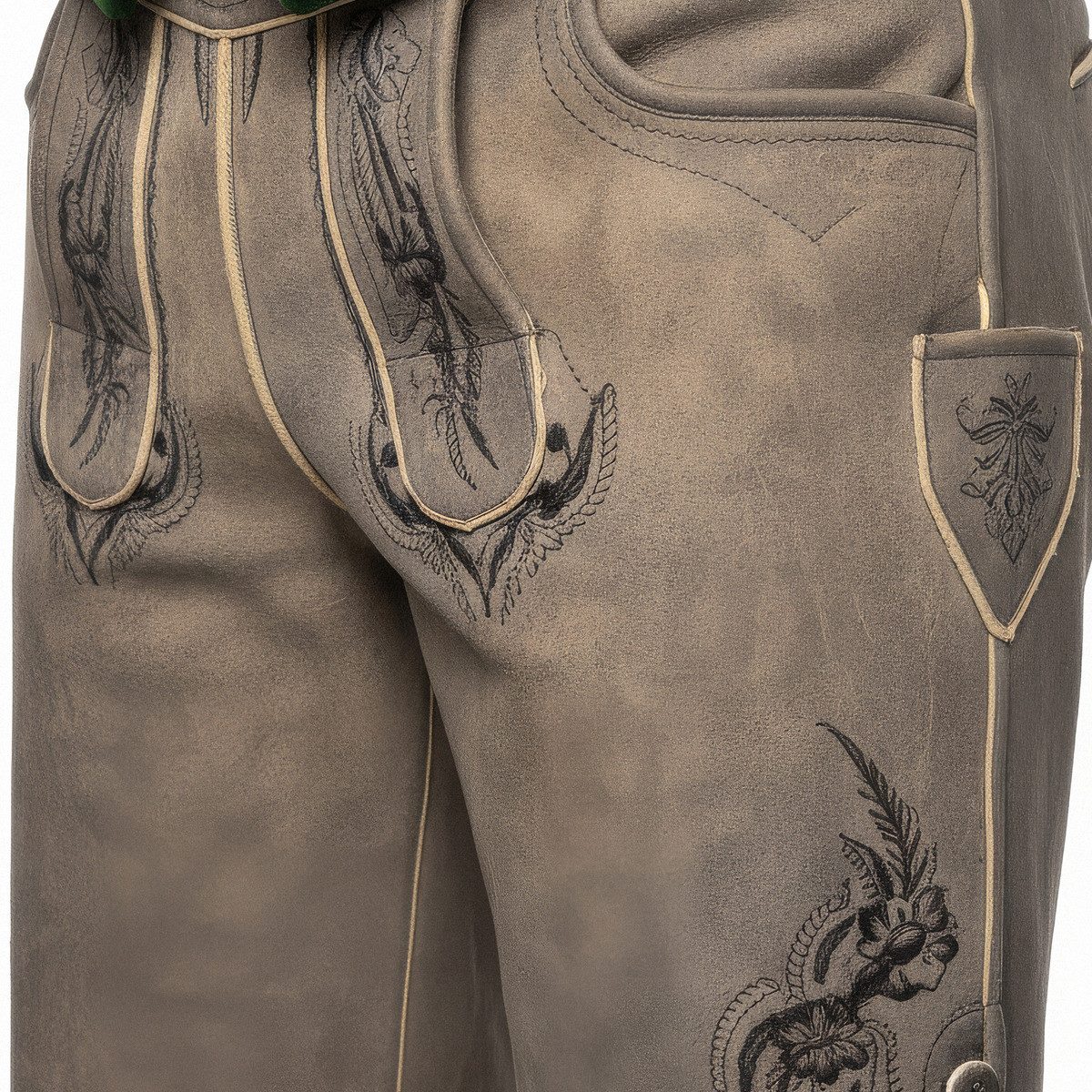Spieth & Wensky Trachtenlederhose Fulvier Herren (1-tlg) Trachtenlederhose, Trachtenhose, Bayerische Lederhose, Oktoberfest – Bild 4 von 5
