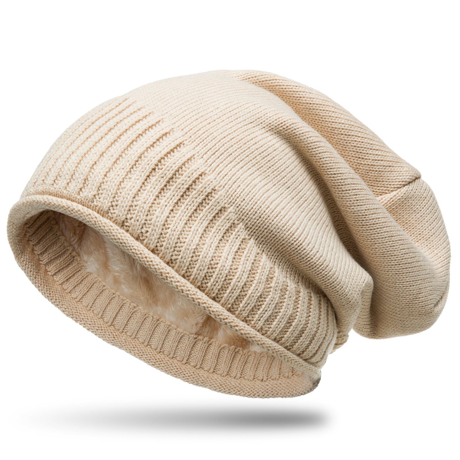 Caspar Beanie dicke warme Feinstrick Beanie Mütze Teddy Fleece Gefüttert - MU180 Ideal für den Winter