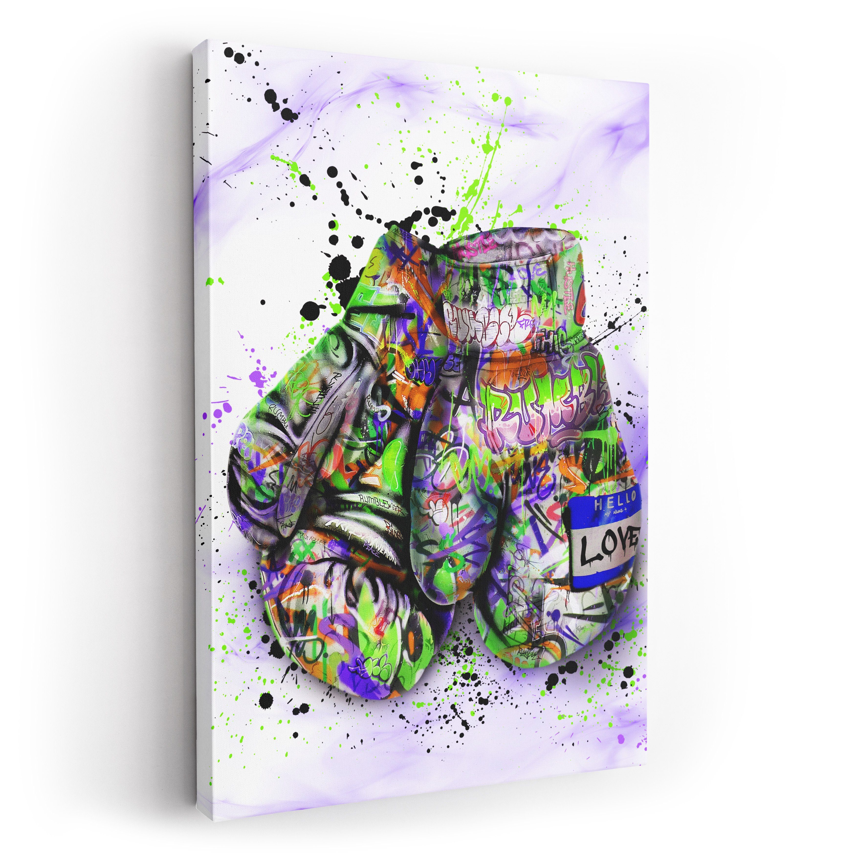ArtMind XXL-Wandbild GRAFFITI BOXING, Premium Wandbilder als Poster & gerahmte Leinwand in verschiedenen Größen, Wall Art, Bild, Canvas