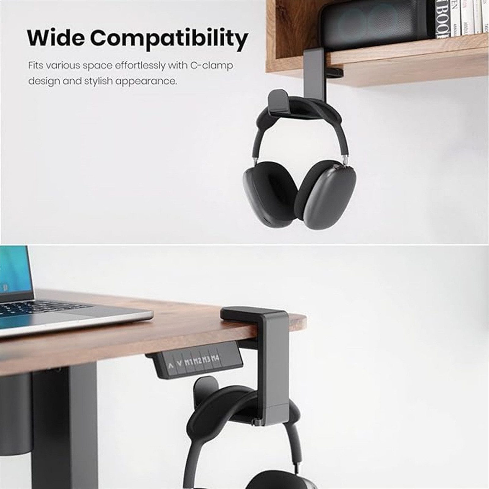 FELIXLEO Kopfhörerständer Gaming Headset Kopfhörer Haken Halter Kopfhörerständer bis 1,65 Zoll, (1-tlg) – Bild 5 von 5