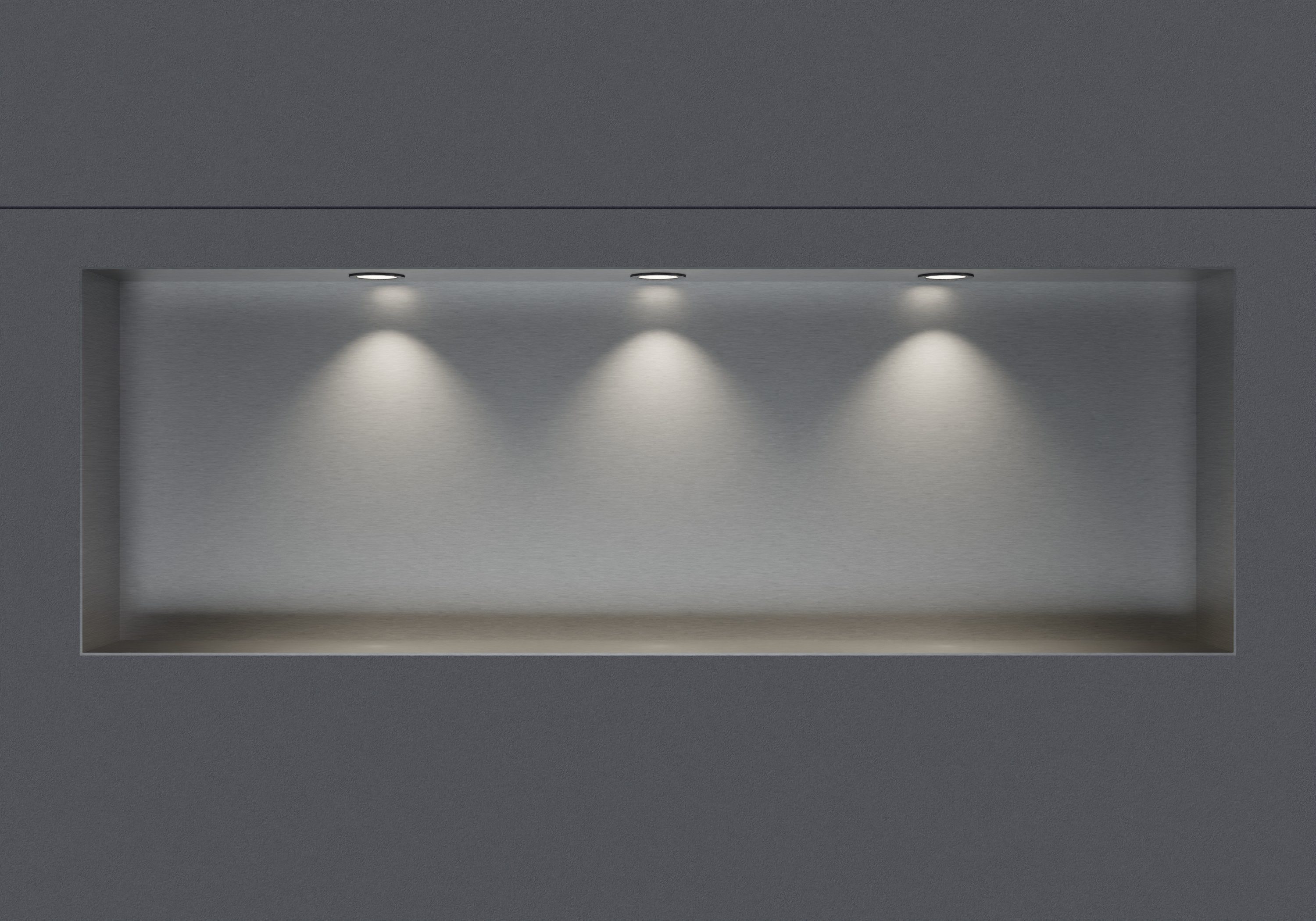 Bernstein Badregal NT309010X randlos mit 3 LED-Spots, Randlose Wandeinbaunische; 3 LED-Spots; Transformator enthalten
