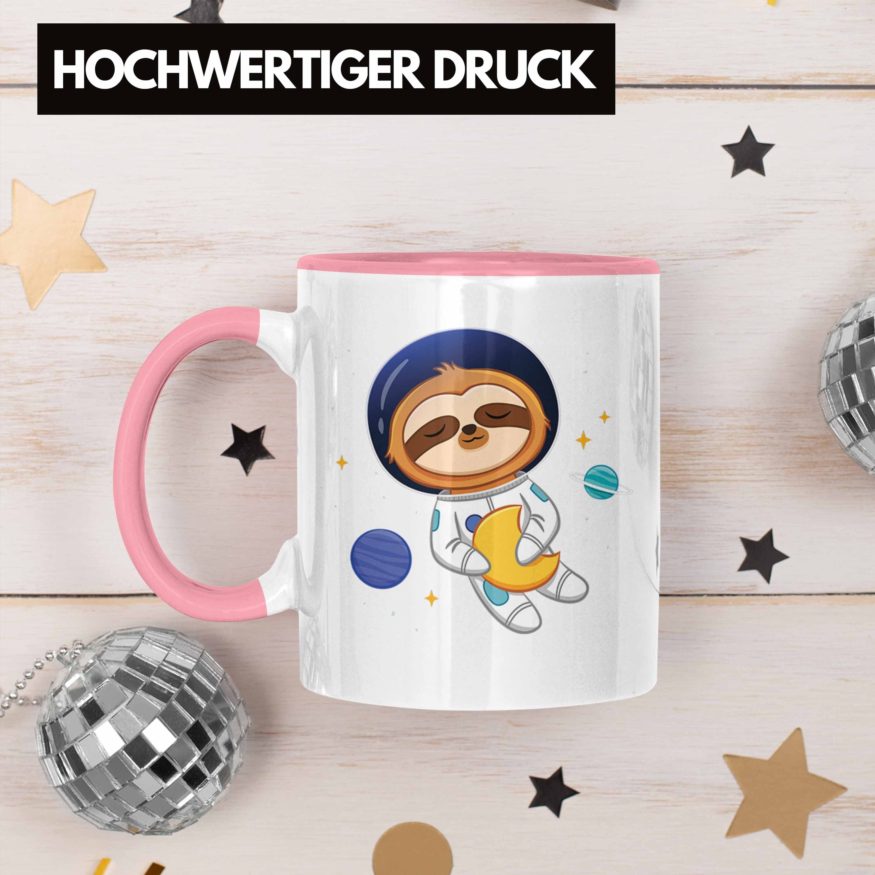 Galaxie Jungs Tasse Geschenk Geschenkidee Coole Süße Trendation Faultier Grafik Rosa Jungen Weltall - Trendation Tasse