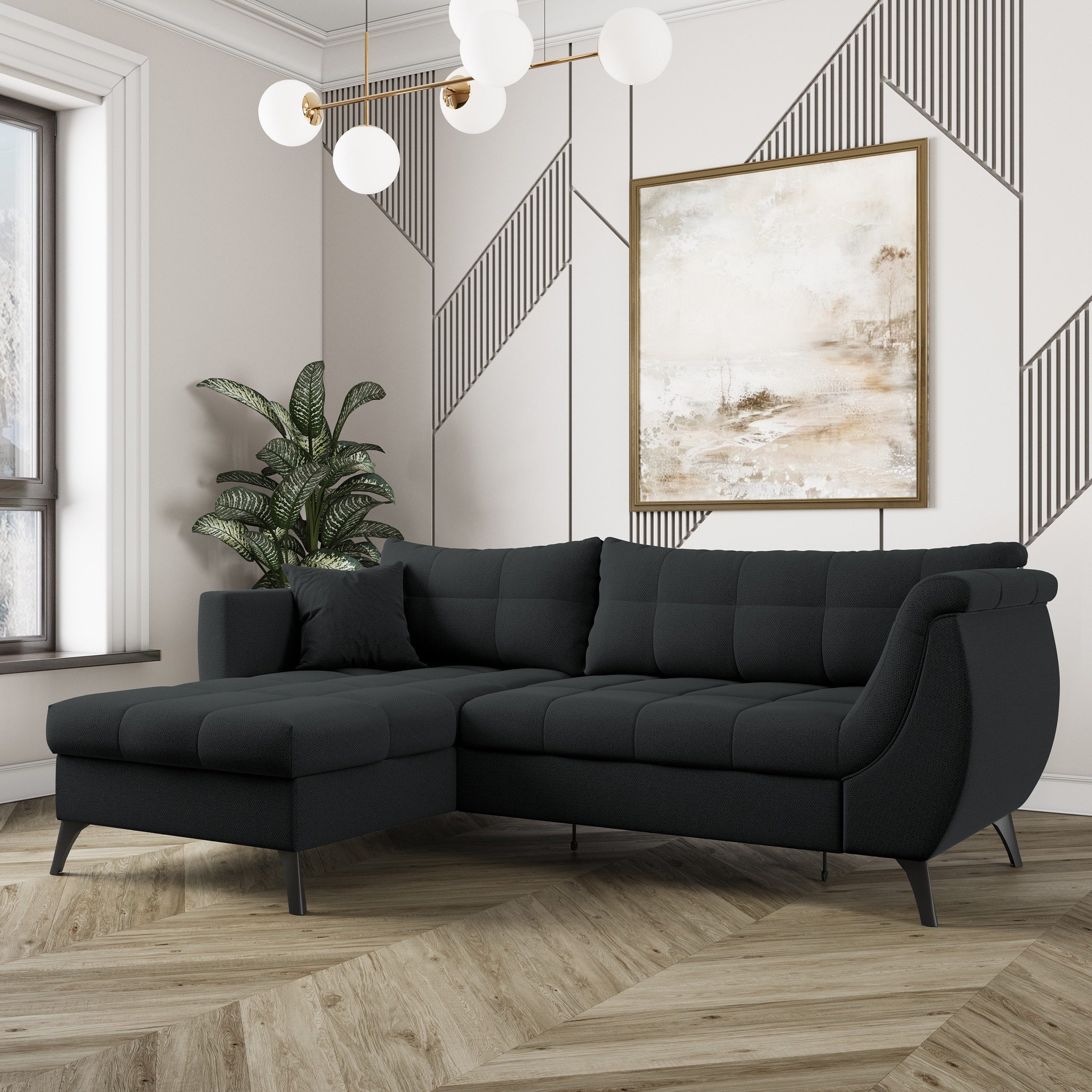 Masseno Ecksofa MOLLIS mit Schlaffunktion L-Form, Sofa mit Bettkasten