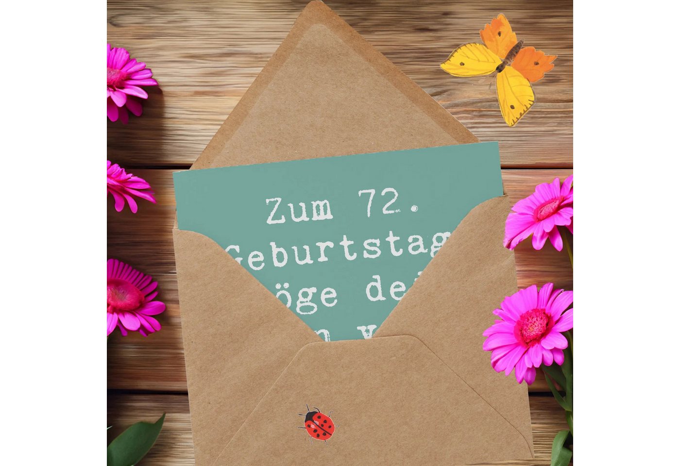 Thumbnail - Mr. & Mrs. Panda Grußkarte Spruch 72. Geburtstag Freude - Meeresbrise - Geschenk, liebevolle Wün, Stilvolles Design