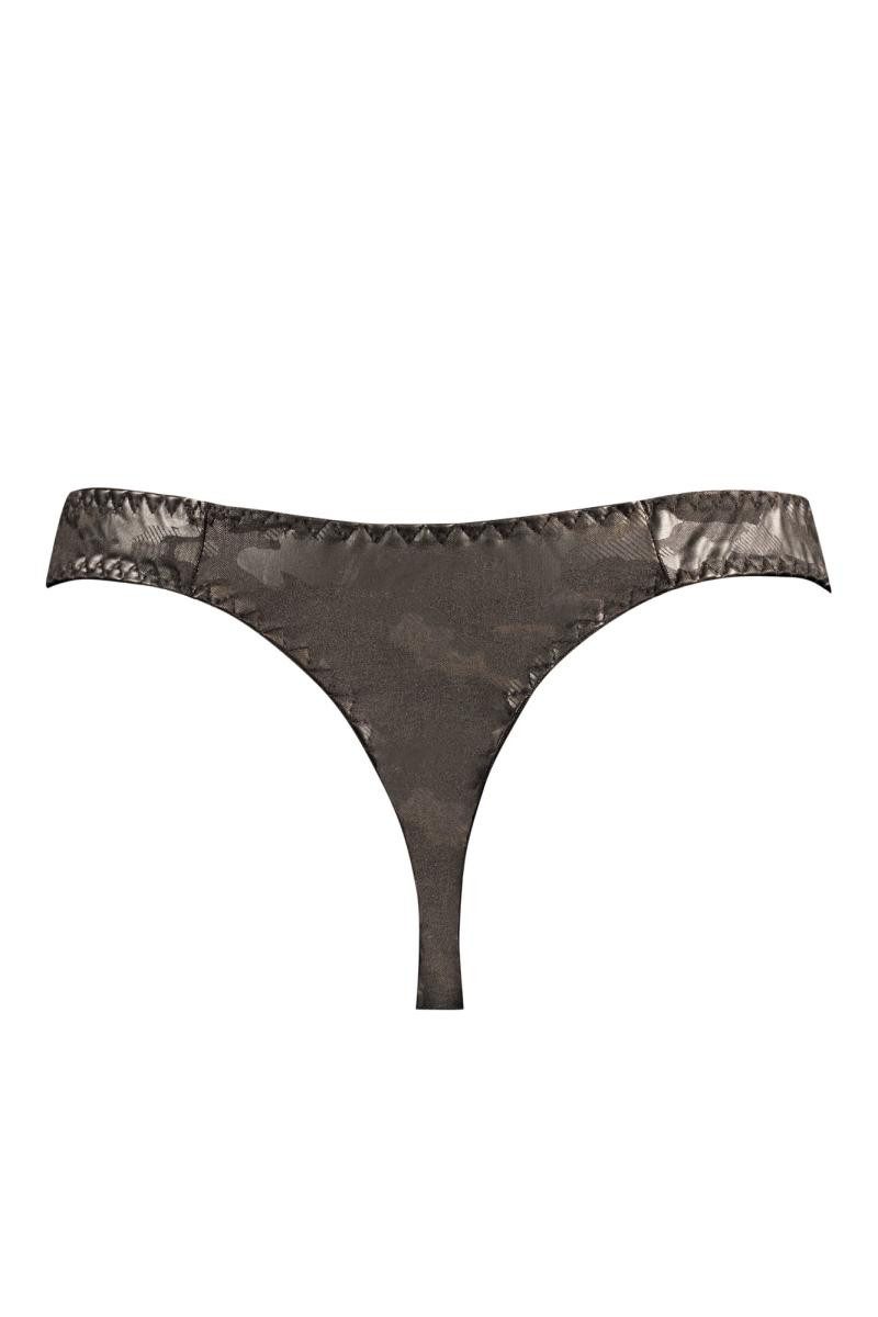 Anais for Men String Herren String in schwarz aus blickdichtem Stoff mit camouflage Print M