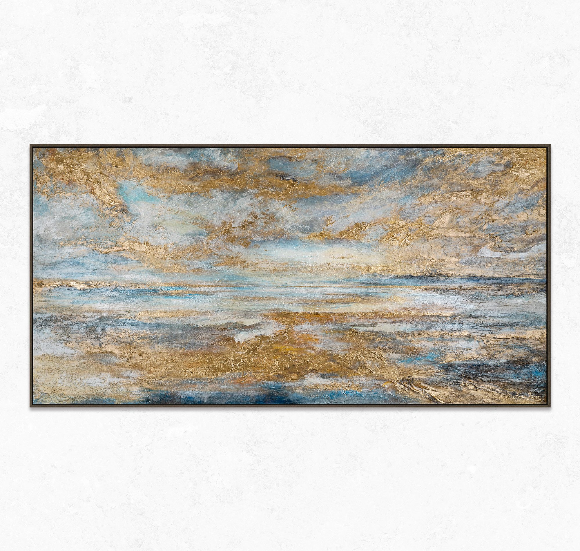 YS-Art Gemälde Goldene Bucht, Abstraktion, Leinwandbild günstig online kaufen