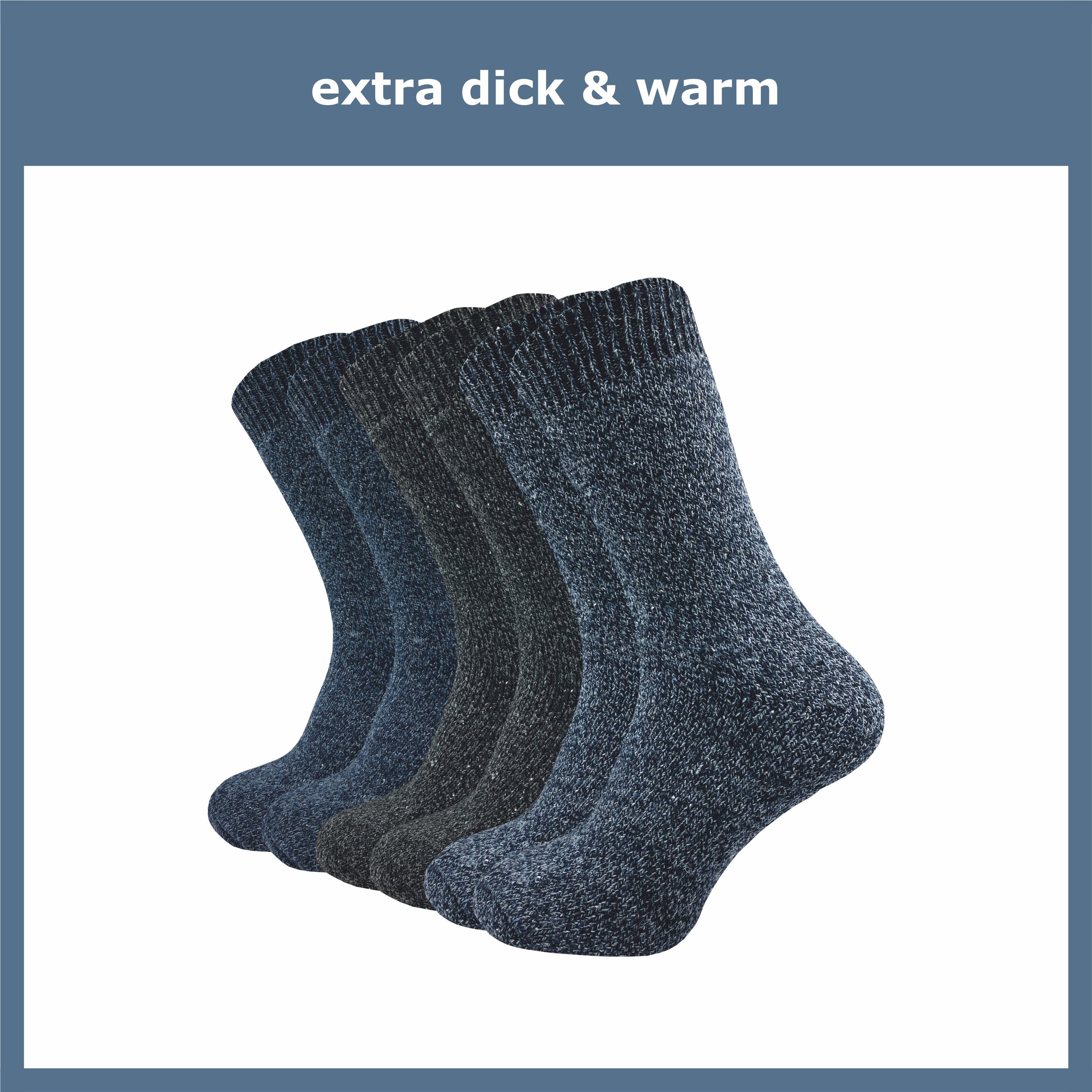 GAWILO Norwegersocken mit Wolle für Herren - warme Thermosocken für den Winter (6 Paar) Robuste, dicke Socken für warme Füße an kalten Tagen