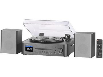 auvisio »Musikanlage MHX-630 Plattenspieler/Digitalisierer, CD, DAB+/FM/ Internetradio und AUX« Plattenspieler (Bluetooth, DLNA, WLAN, klassischen UKW-Empfang, Entferneung von Rauschen oder Knackser)