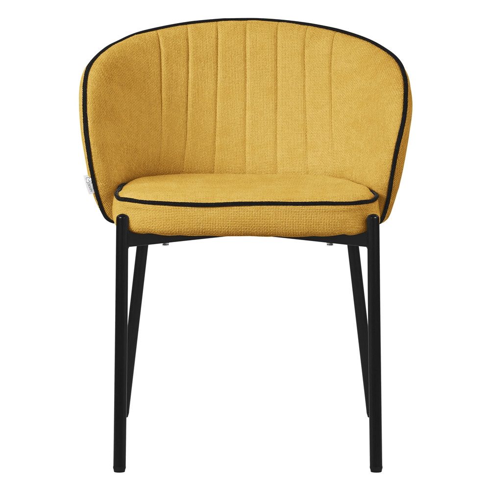 ML-DESIGN Polsterstuhl Esszimmerstühle mit Armlehne & Rückenlehne Ergonomische moderne Design (6 St), Armlehnstuhl mit Metallbeine 6er Set Senf Lounge Sessel bis 120kg