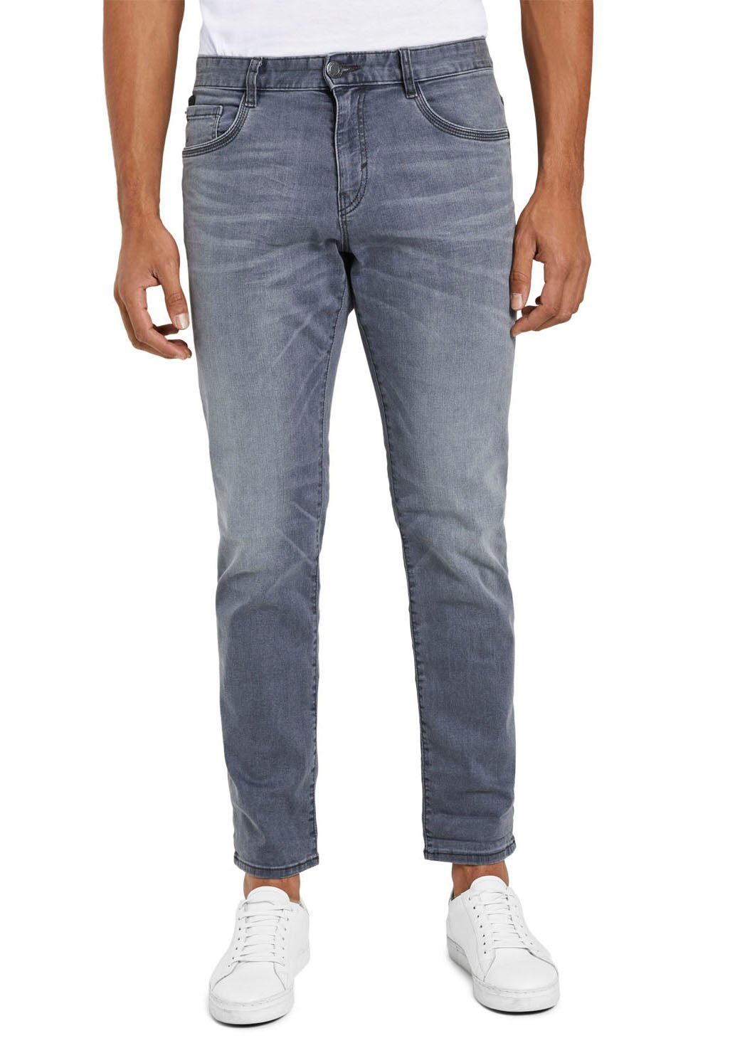 TOM TAILOR 5-Pocket-Jeans Josh mit Reißverschluss grey denim