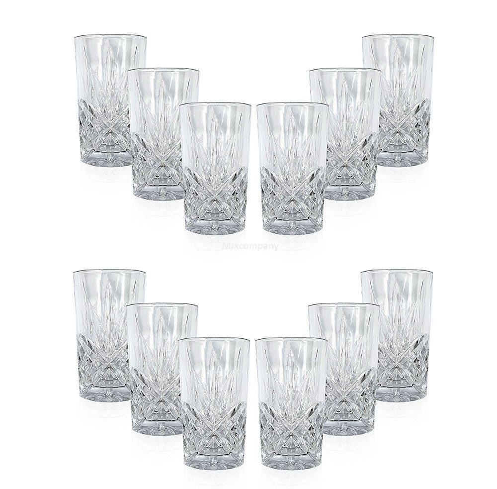 DESI Longdrinkglas Mixcompany Longdrinkglas - 12er Longdrink Gläser Set - 12x Kristall