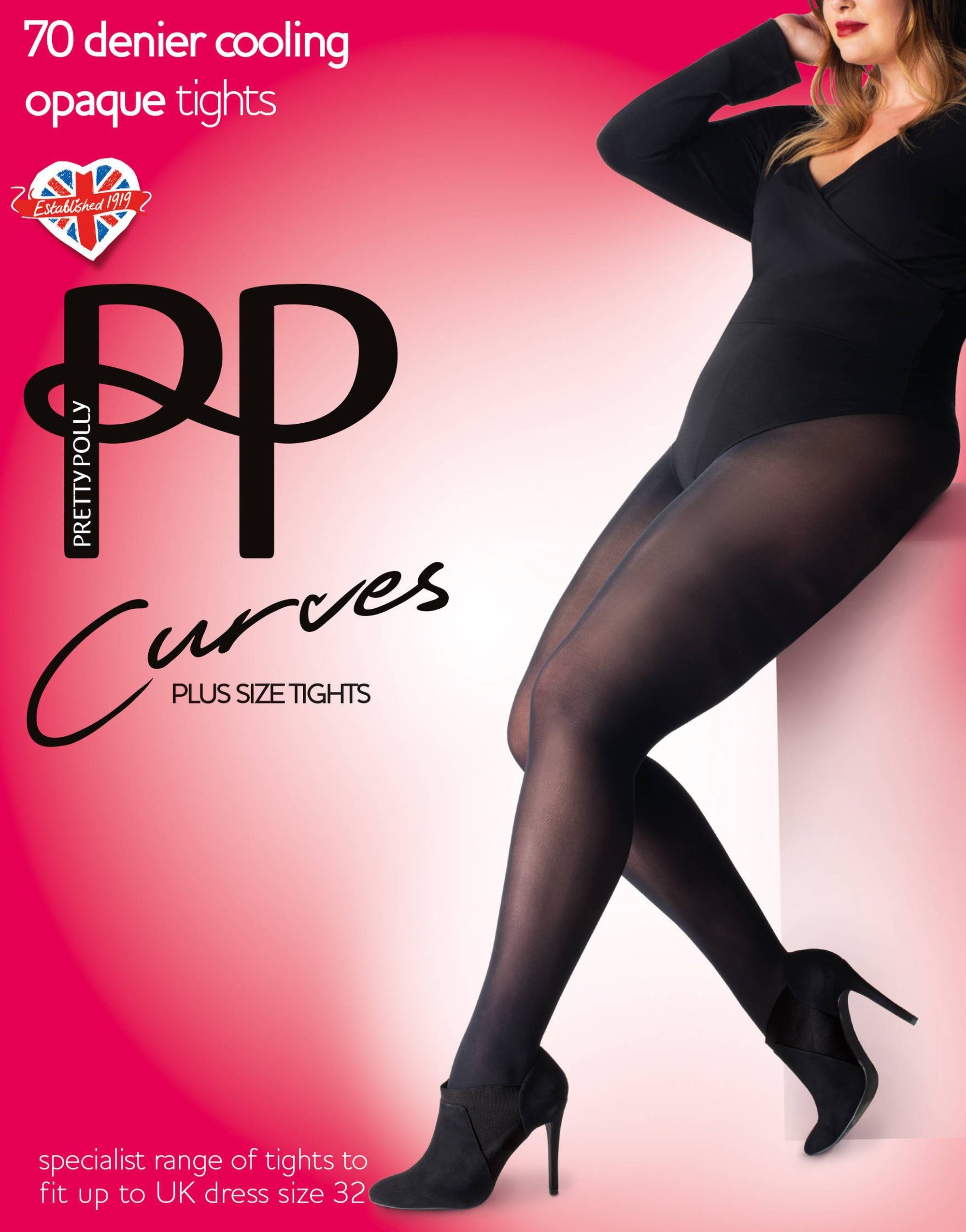70 Pretty Feinstrumpfhose Curves St. 1 Opaques 70D DEN Polly Naht ohne glatt) Cooling (Strumpfhose