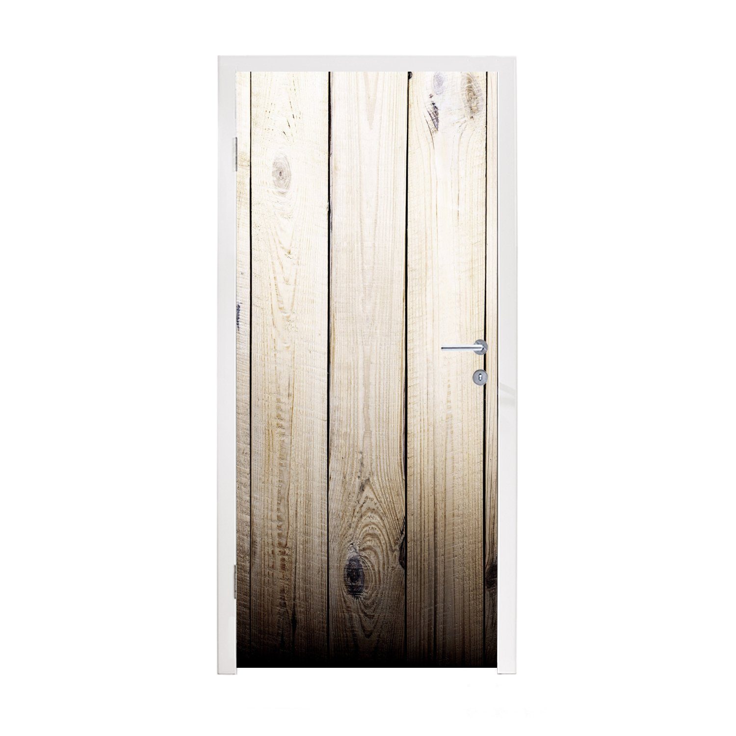 MuchoWow Türtapete Regale - Holz - Vintage - Design, Matt, bedruckt, (1 St), Fototapete für Tür, Türaufkleber, 75x205 cm