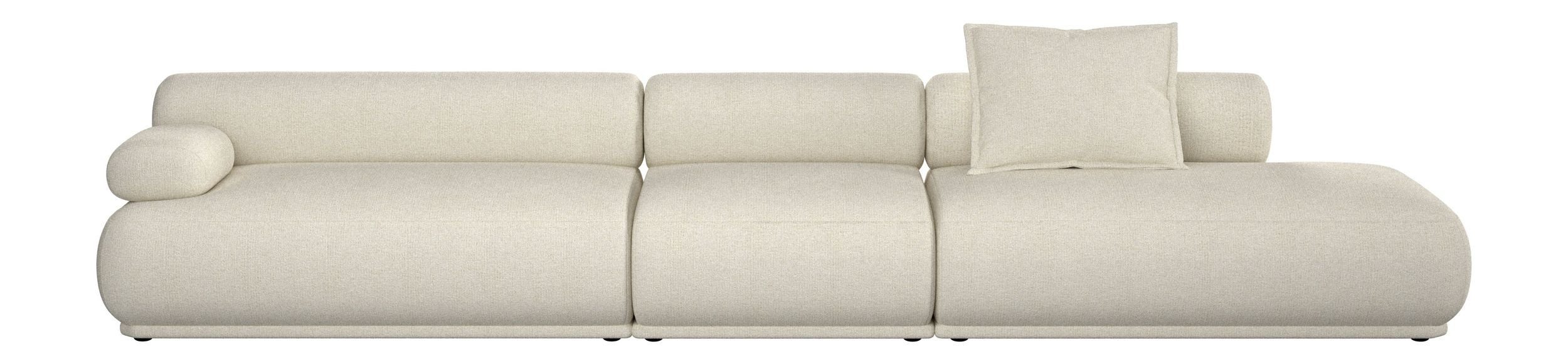 Zuiver Sofa Sofa Rembrandt 4,5-Sitzer Links, Beige mit Rippstoff-Bezug von Zuiver