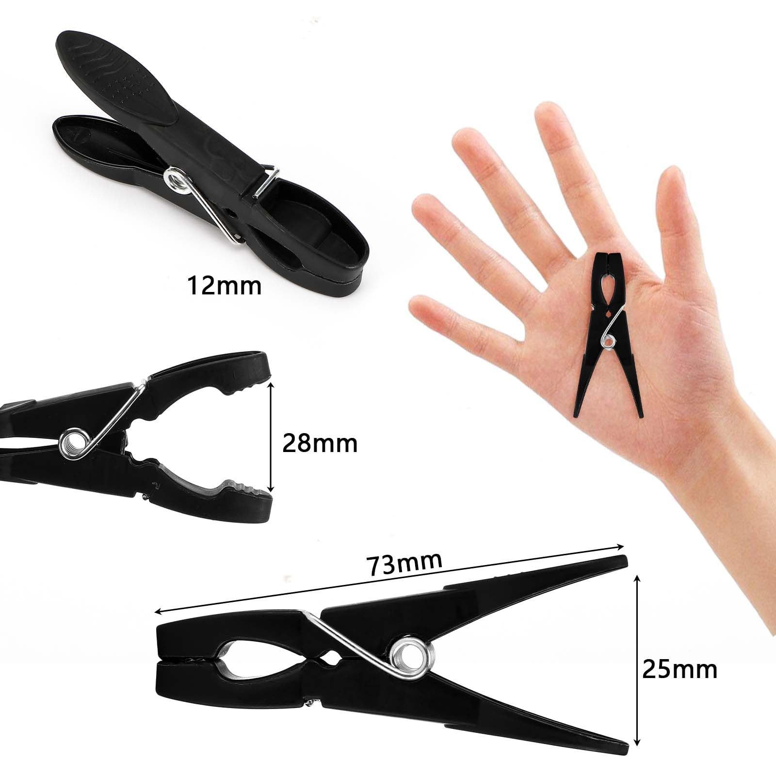 FOUORTUNATE-BEE Wäscheklammern 60er Wäscheklammer Set schwarz & weiß, rutschfest und schonend, Windfeste Wäscheklammern für Kleidung, Handtücher, Socken & mehr