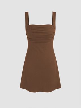 BlauWave Jerseykleid Rückenfreies Kleid mit quadratischem Ausschnitt (1-tlg., Ärmelloses Spaghetti-Träger-Sommerkleid) Minikleid