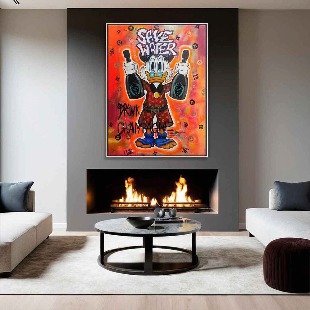 DOTCOMCANVAS® Leinwandbild Save Water - Leinwandbild, Duck Pop Art Comic Le günstig online kaufen