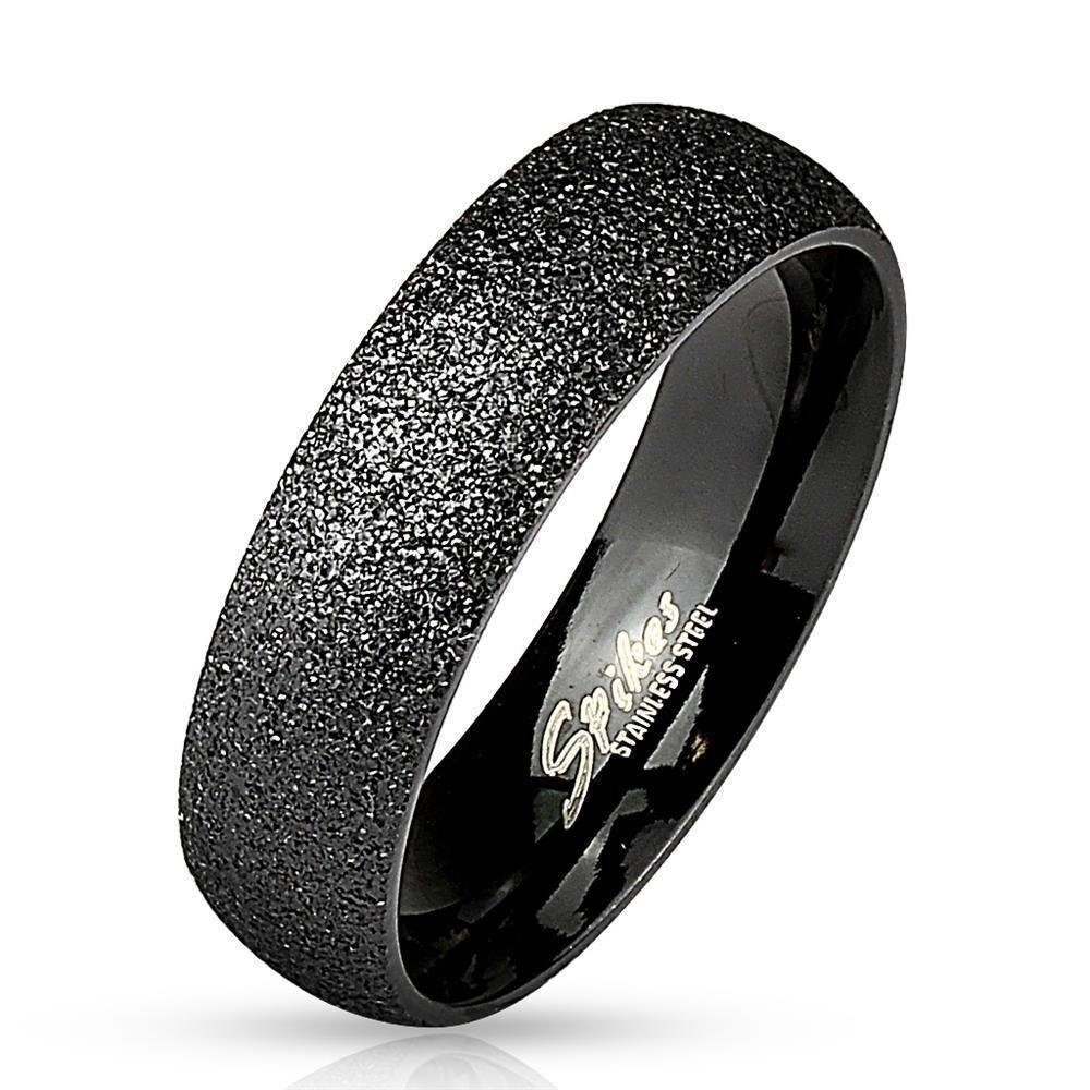 BUNGSA Fingerring 52 (16.6) sand-gestrahlter schwarzer Ring Edelstahl Frauen & Männer (Ring, 1-tlg), Damen Herren