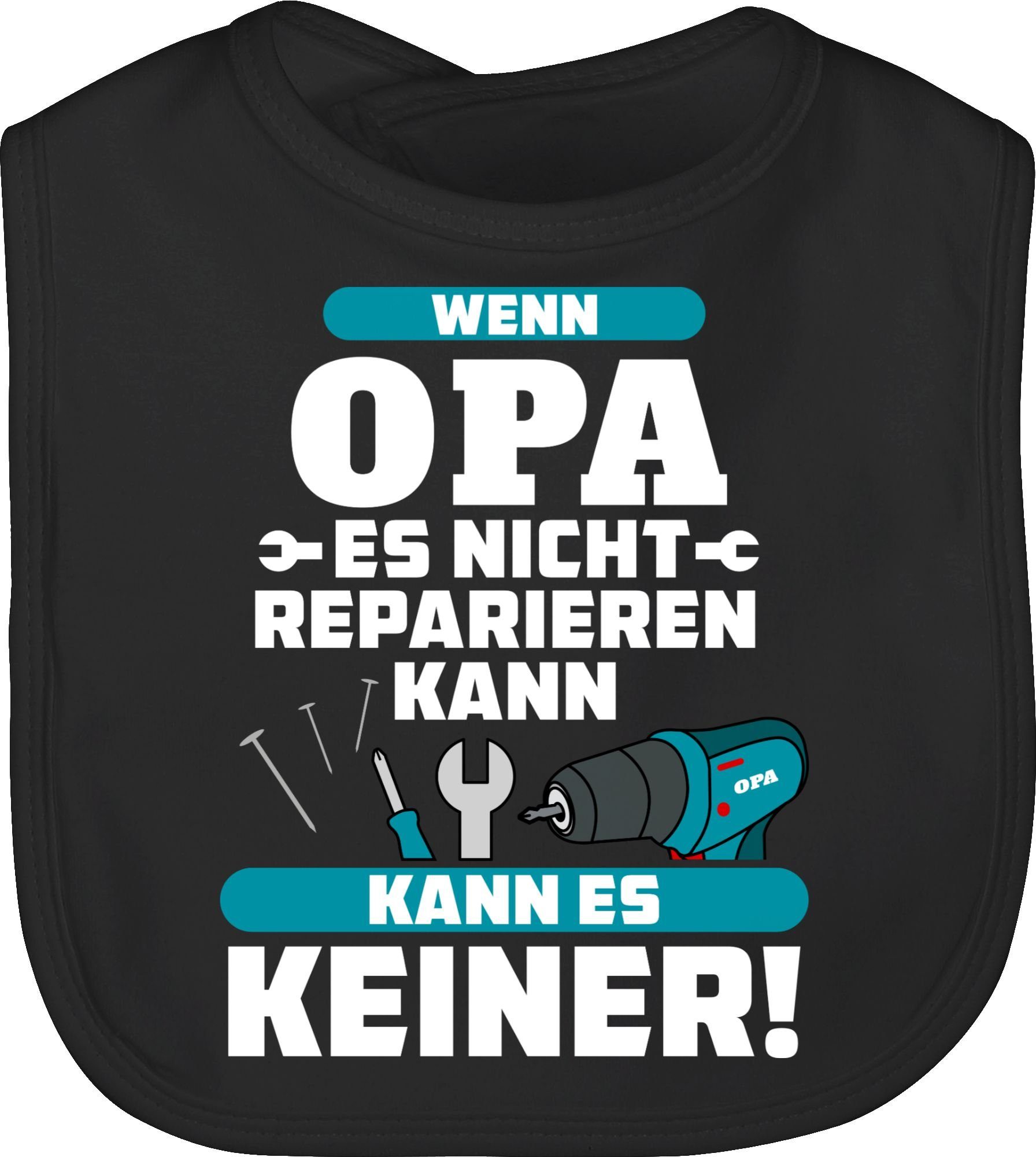 nicht Sprüche kann keiner es es 2 reparieren Baby blau, Lätzchen Shirtracer Schwarz Wenn kann Opa