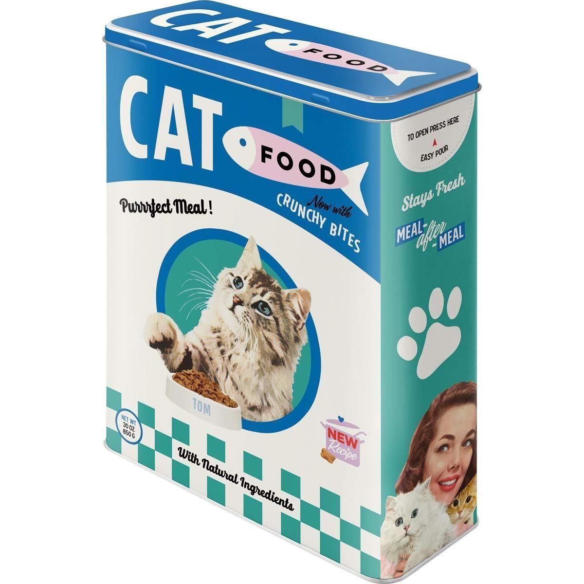 Nostalgic-Art Vorratsdose Metall Vorrats-, Blech-, Kaffee-, Frischhaltedose - Cat Food