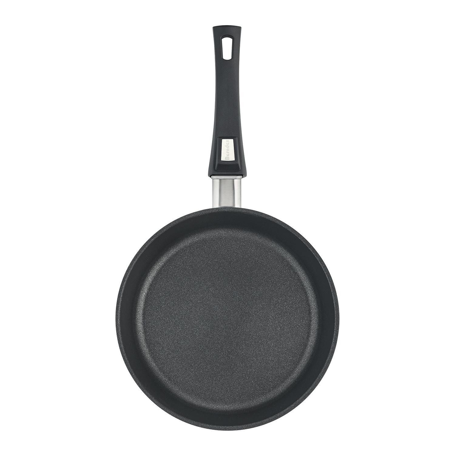 Berndes Schmorpfanne VARIO CLICK, Ø 24 cm, Schwarz, Antihaftbeschichtet, Aluminiumguss, inkl. Kunststoffgriff mit Klicksystem, Induktion