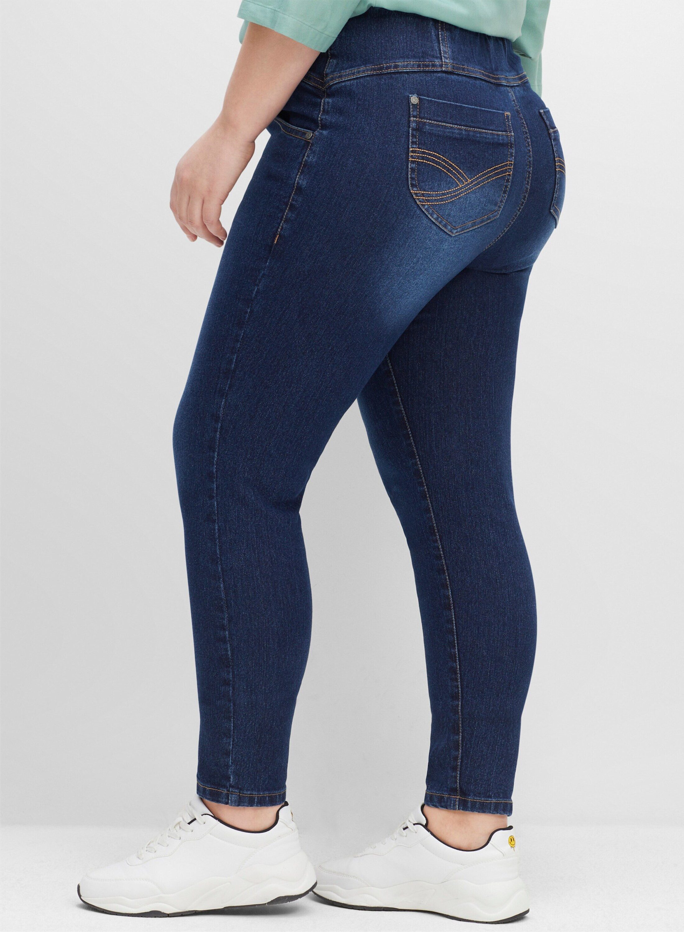 Sheego Bequeme Jeans Schlupfjeans mit breitem Gummibund – Bild 3 von 5