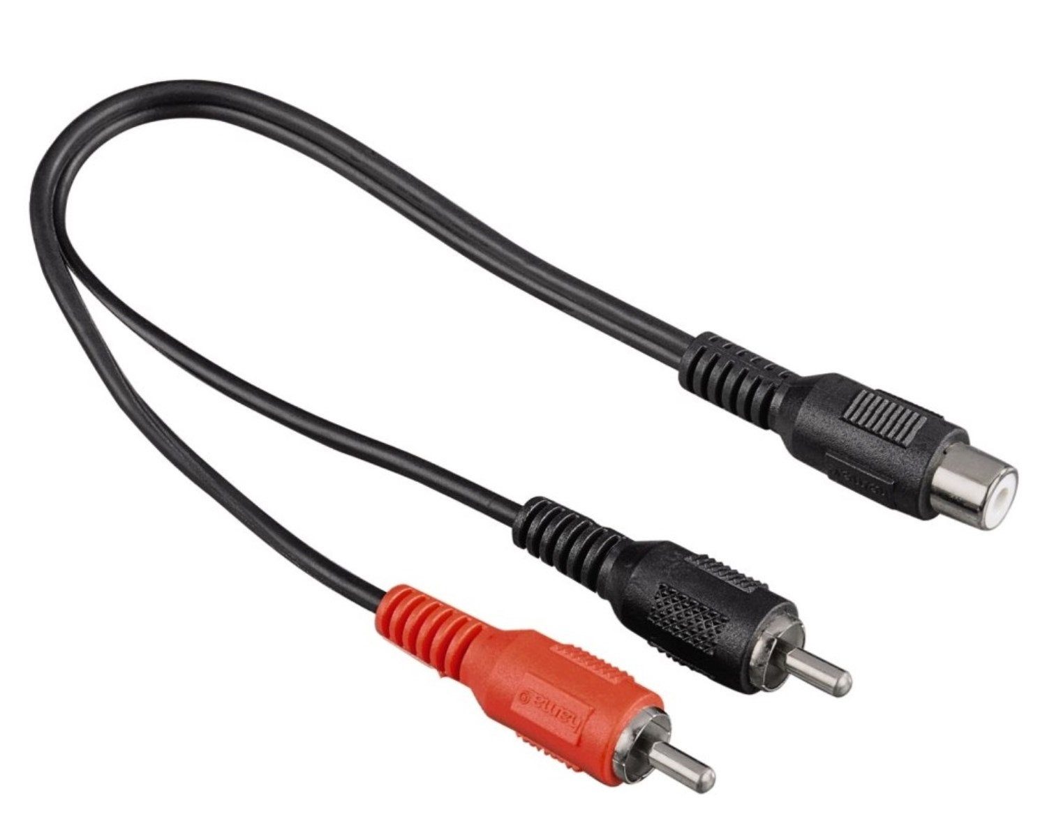Hama Cinch Y-Kabel Subwoofer-Kabel Y Adapter Verteiler Audio-Kabel,  Cinch-Stecker, Cinch-Buchse, (20 cm), Chinch CAR Hifi