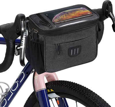 leben Fahrradtasche 6L Fahrradkorb-Fronttasche, wasserdichte Fahrradkorbtasche (1-tlg., Abnehmbarer Schultergurt, mit Touchscreen), Die vordere Fahrradtasche funktioniert mit allen Telefonen