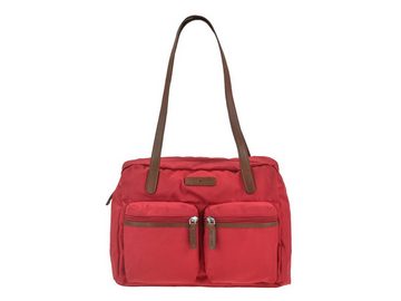 Greenburry Shopper "Emily" Nylon Schultertasche 35x24cm, leicht, kompakt, praktisch, lange Gurte, rot