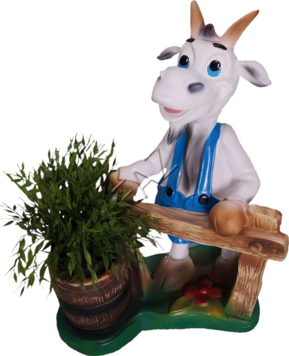 JVmoebel Dekofigur Ziege fur Zaun Figur Garten Statue Skulptur Figuren