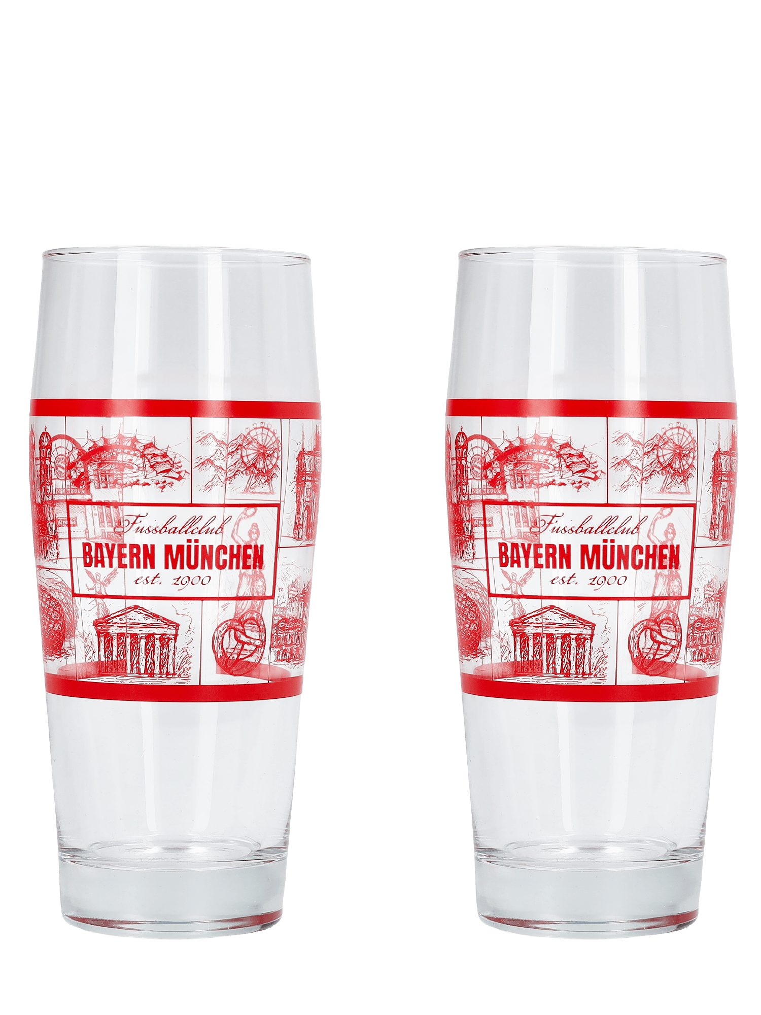 FC Bayern München Gläser-Set FC Bayern München I Halbeglas 2er-Set München 0,5 l I Durchsichtig, Glas