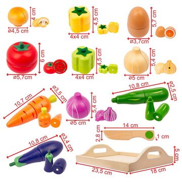 miniHeld Lernspielzeug Kinderküche Zubehör Gemüse aus Holz zum Schneiden mini Koch Spielzeug