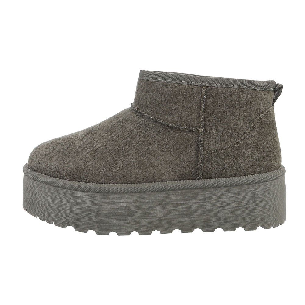 Ital-Design Damen Snowboots Freizeit Snowboots Plateaustiefeletten Snowboots (84338247) Flach Plateaustiefeletten in Olive