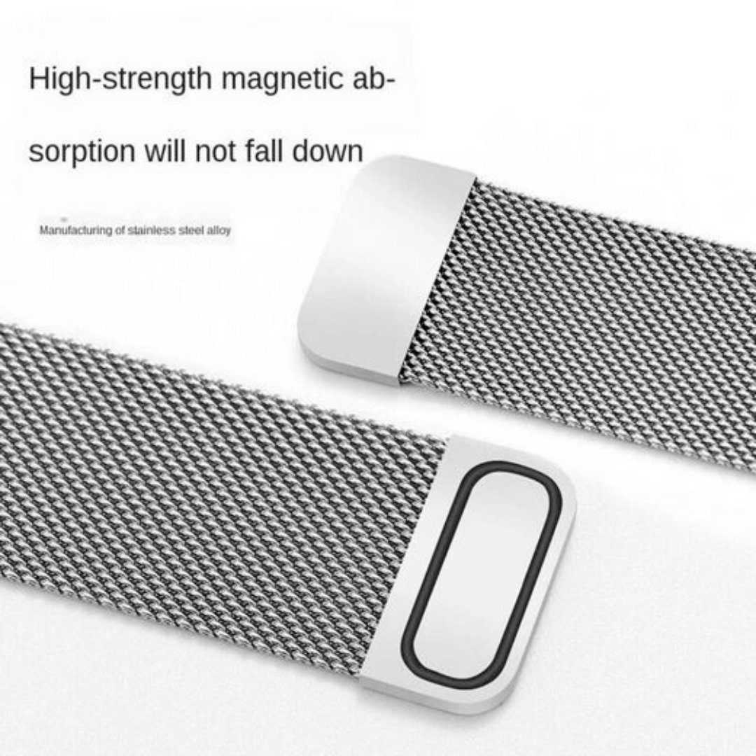 SmartUP Smartwatch-Armband für Apple Watch 11-1 / SE Ultra Metall Milanese Edelstahl Ersatzband, kompatibel mit allen Apple Watch Modellen, rostfreier Edelstahl