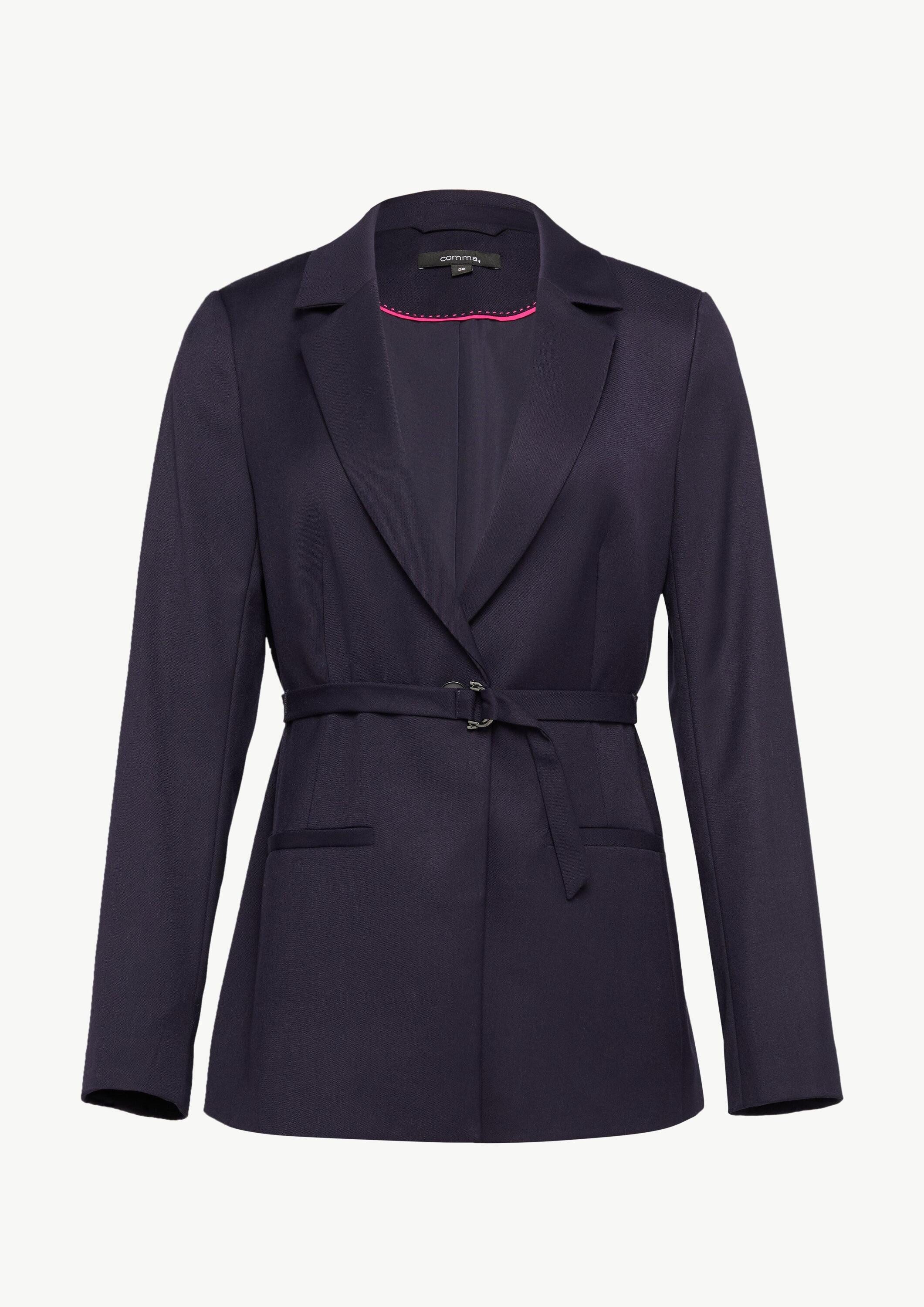 comma Jackenblazer Indoor-Blazer Twill-Blazer mit schmalem Gürtel