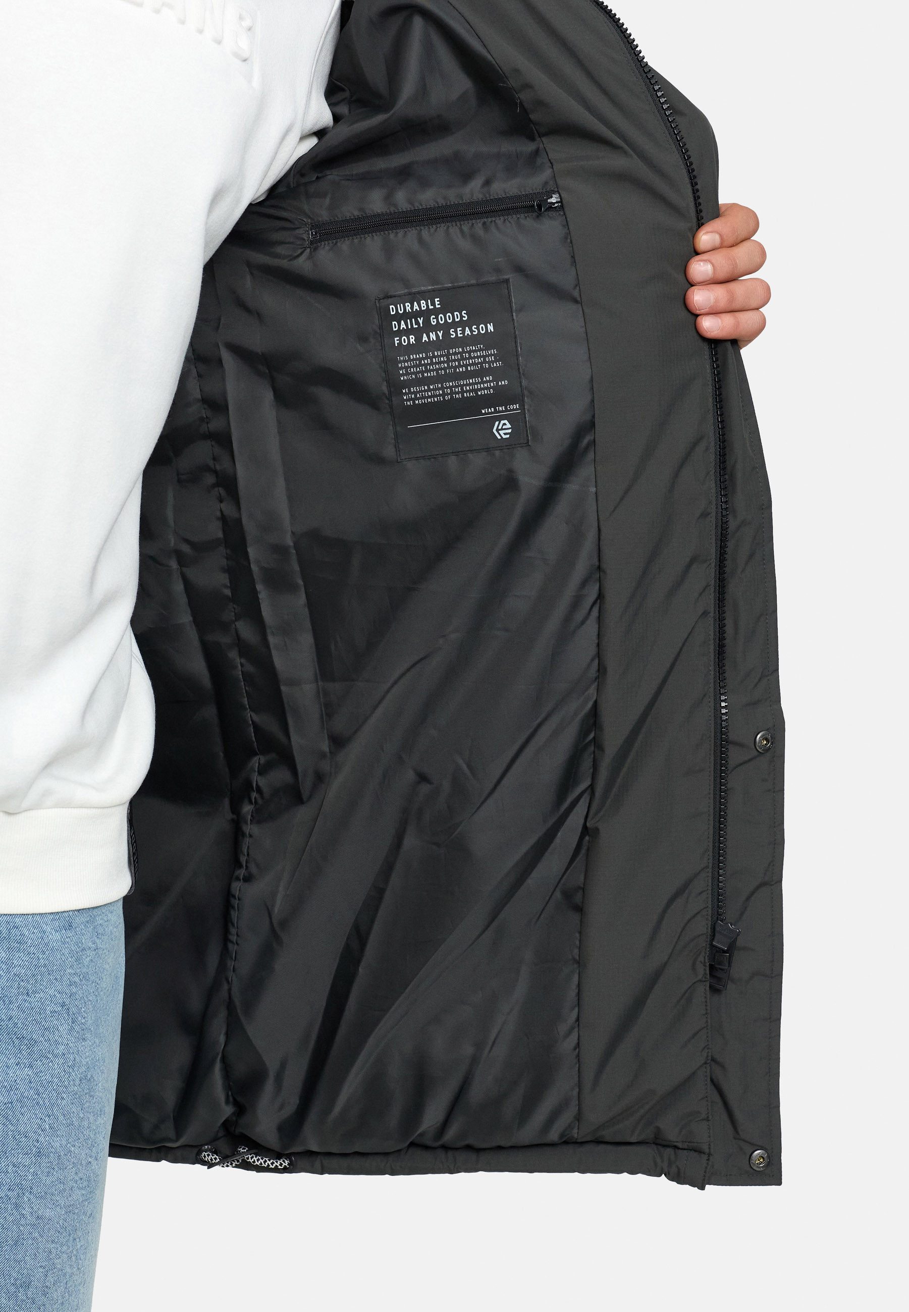Indicode Winterjacke Herren INPazze Jacke Winter Herrenjacke Steppjacke mit Kapuze und Reißverschluss