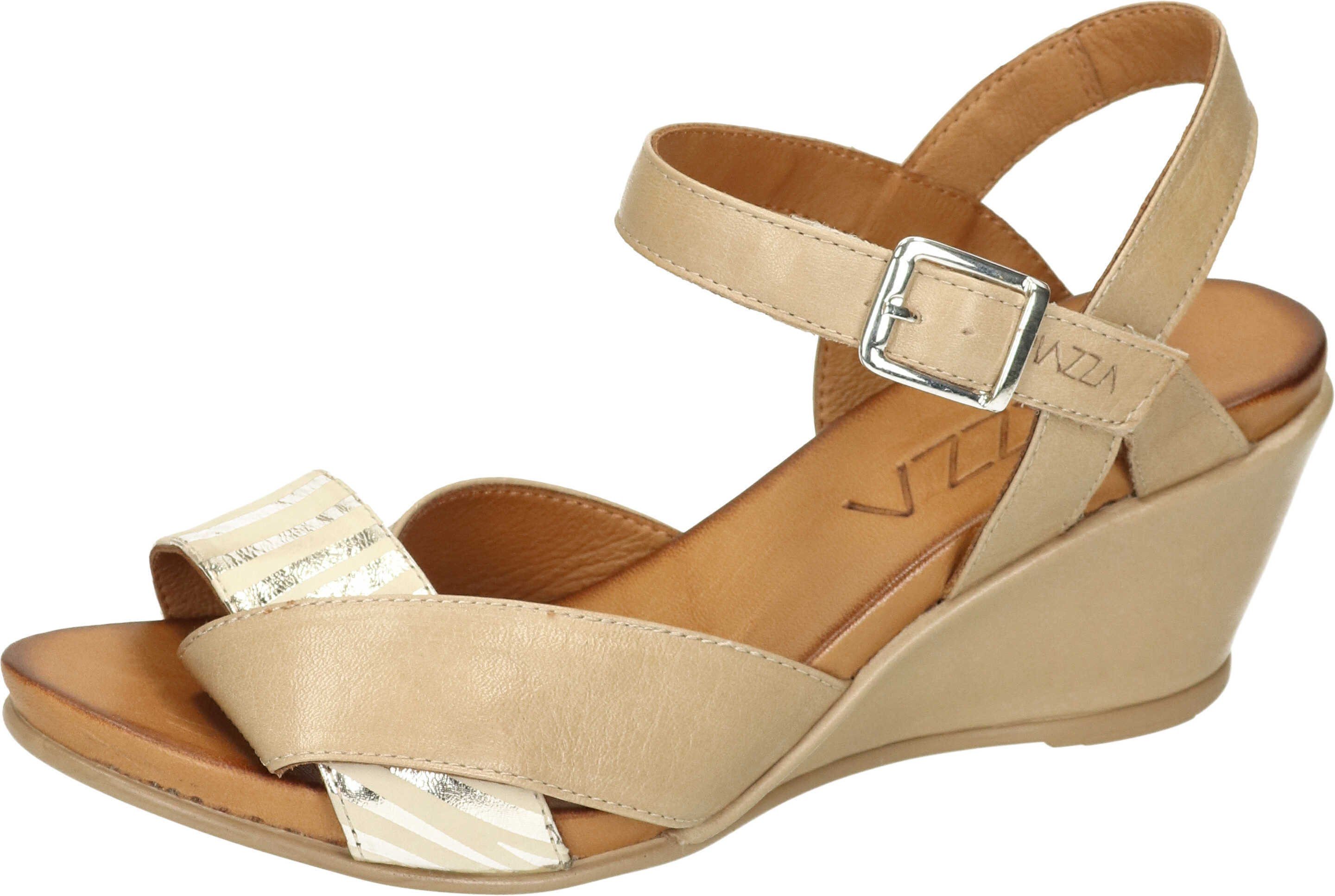 Piazza Sandalen Sandalette aus echtem Leder beige