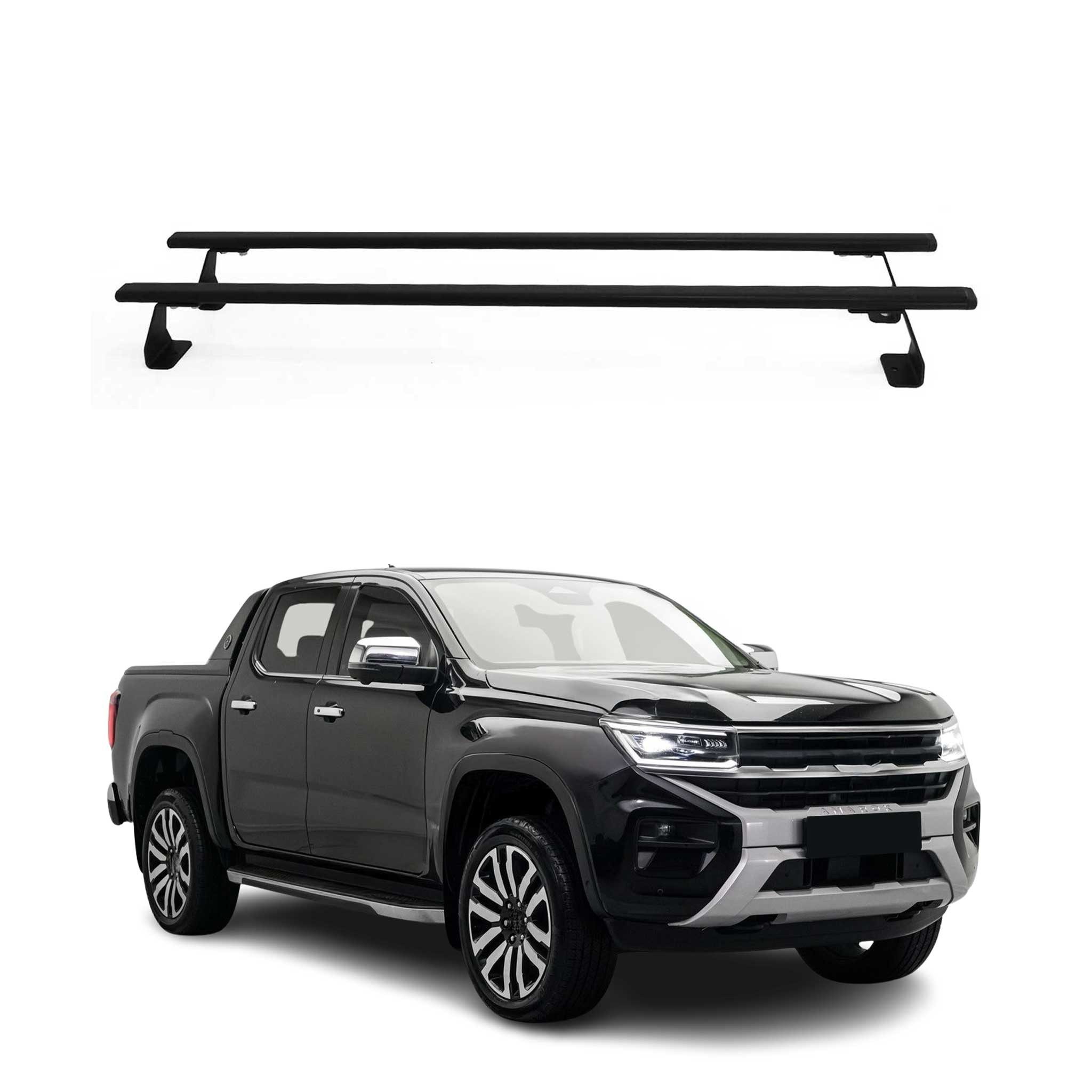 OMAC Dachträger 2022-2025 VW Amarok Dachträger Gepäkträger Schwarz Steel 2 tlg (2-St), Wasserbeständig,Abnehmbar,Multifunktional,Schwerbeanspruchbar
